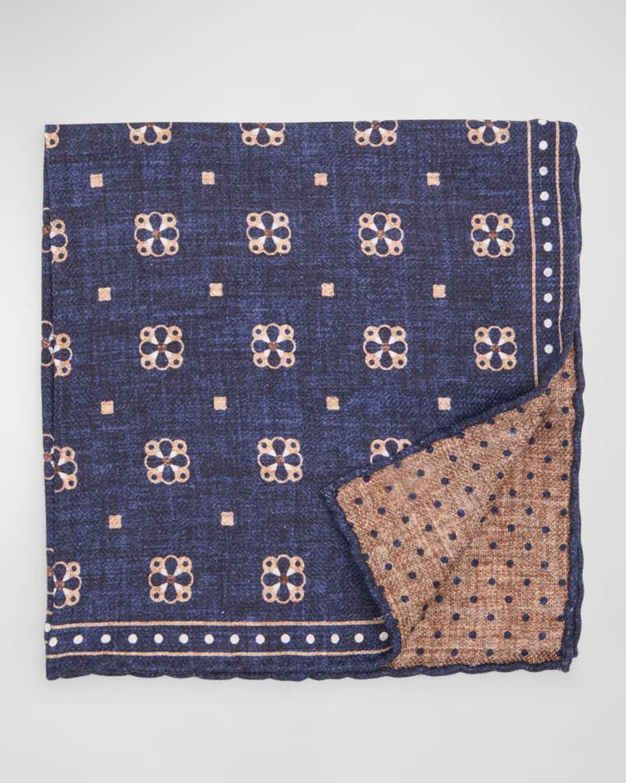 Men's Silk Geometric Pocket Square Product Image