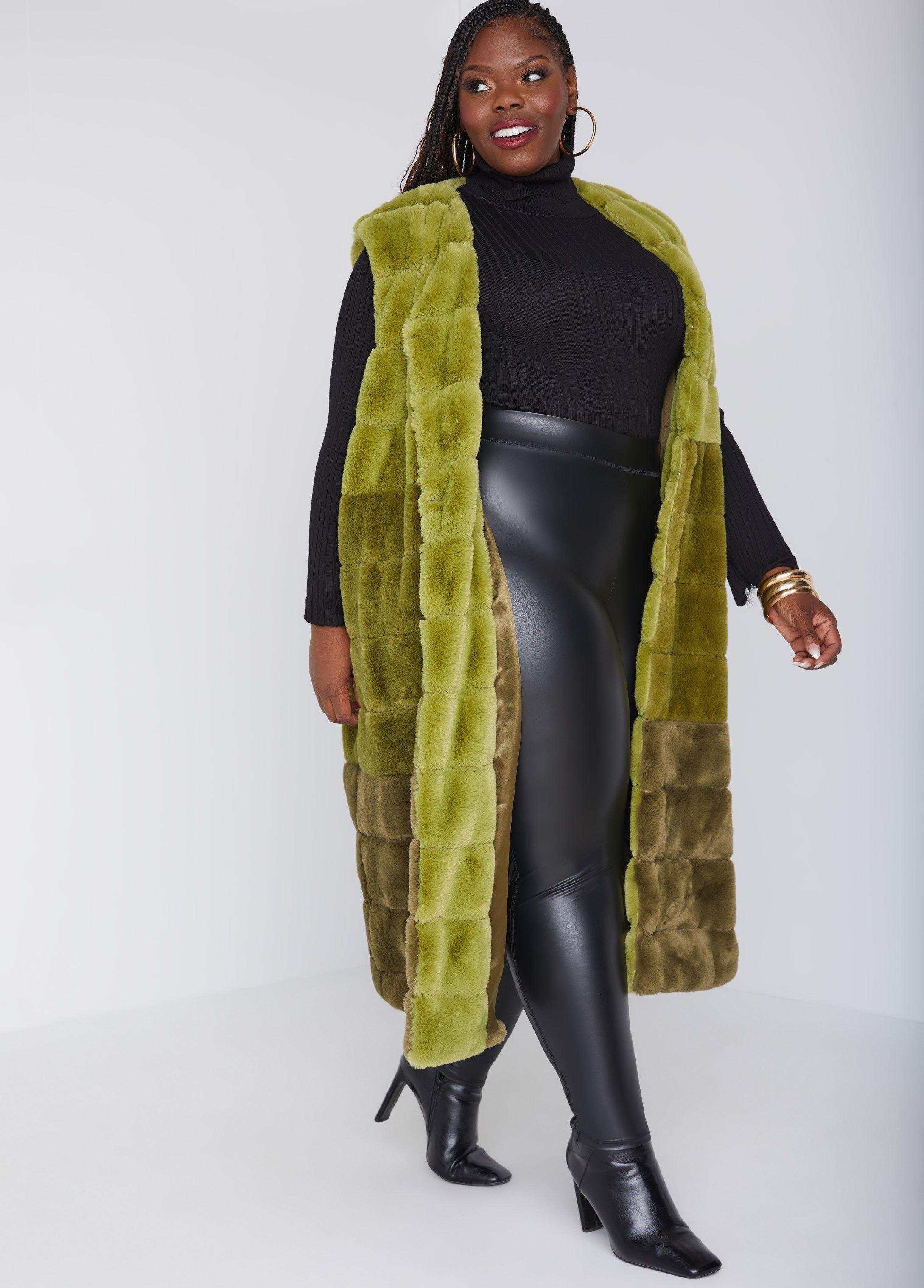 Colorblock Faux Fur Vest Product Image