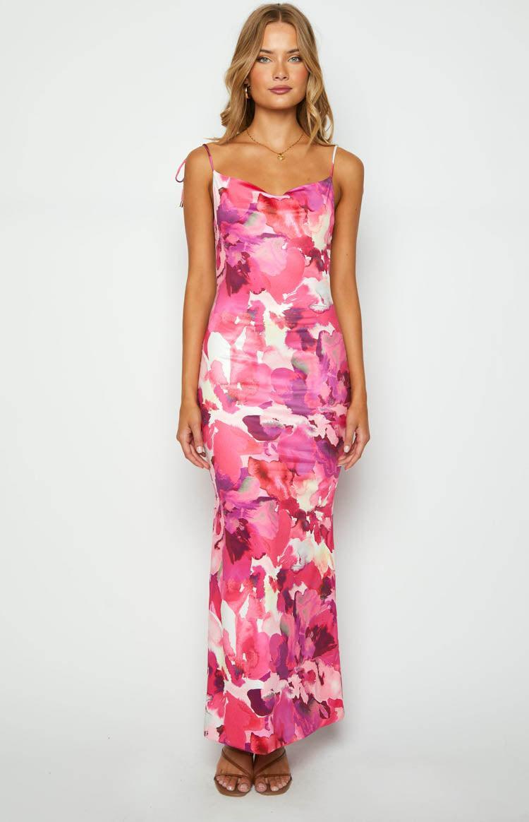 Selena Pink Print Maxi Dress Product Image