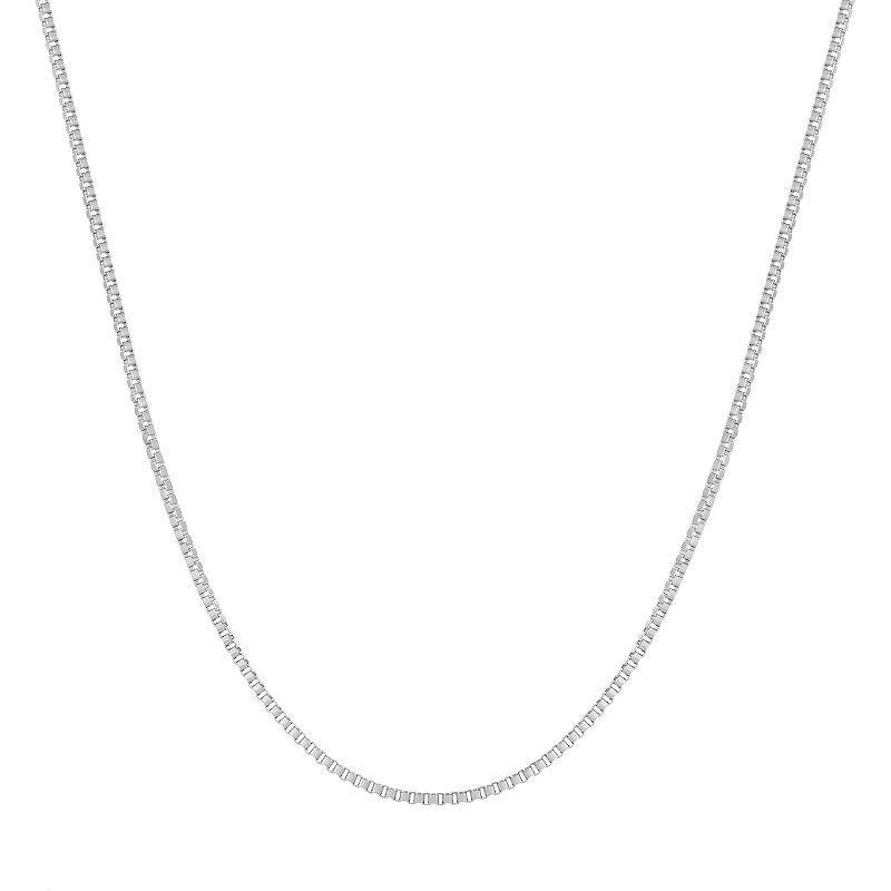 LYNX Stainless Steel Box Chain Necklace, Mens Silver Product Image