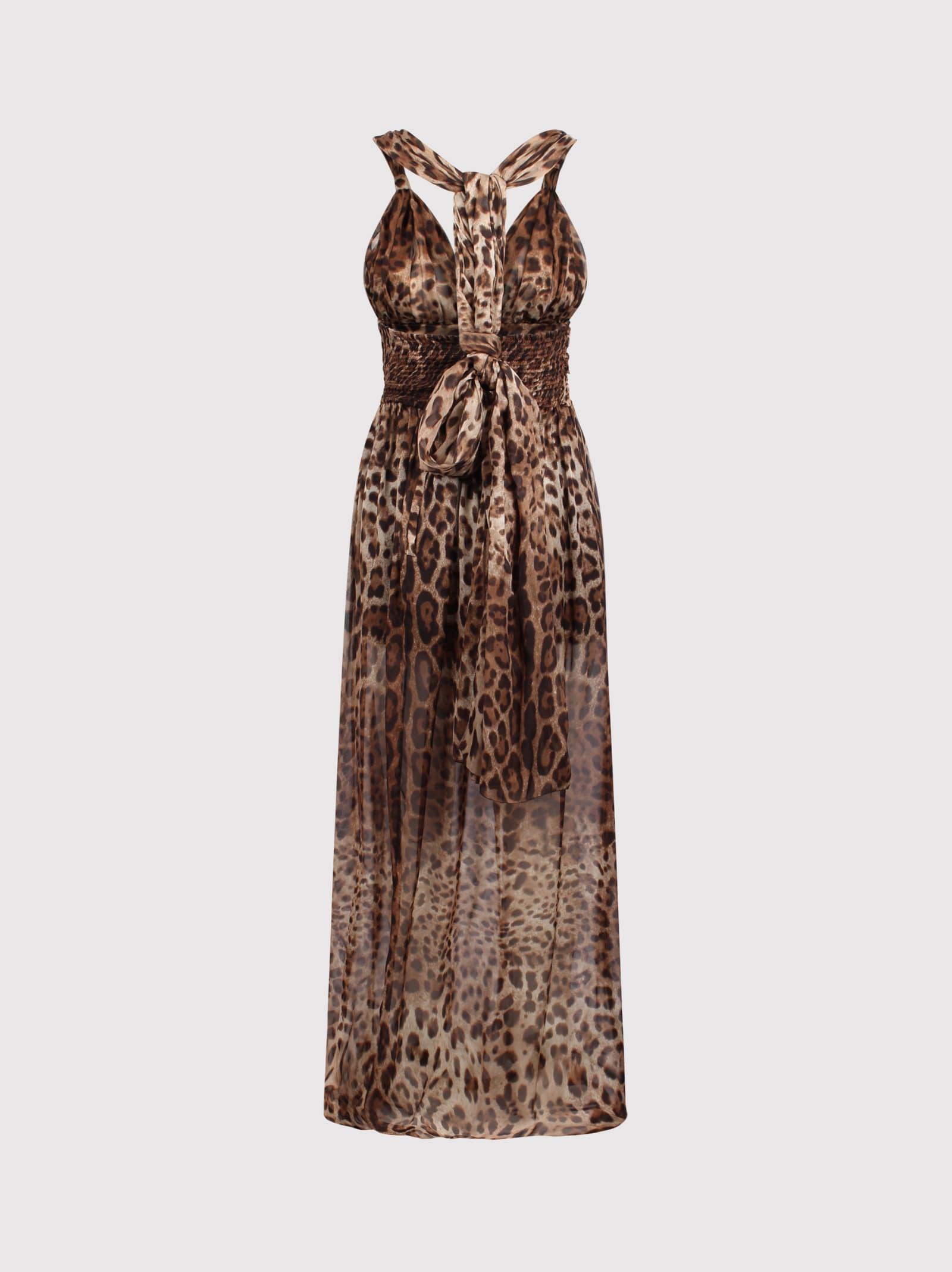 Leopard-print Dress In Brown Product Image