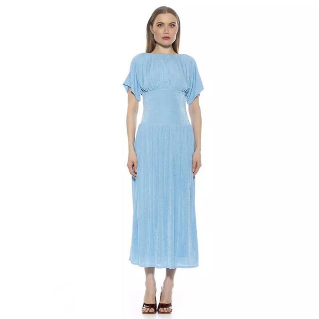 Womens ALEXIA ADMOR Luna Draped Dolman Sleeve Tea Length Dress Product Image