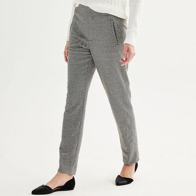 Petite Croft & Barrow Ponte Classic Straight-Leg Pants, Womens Product Image