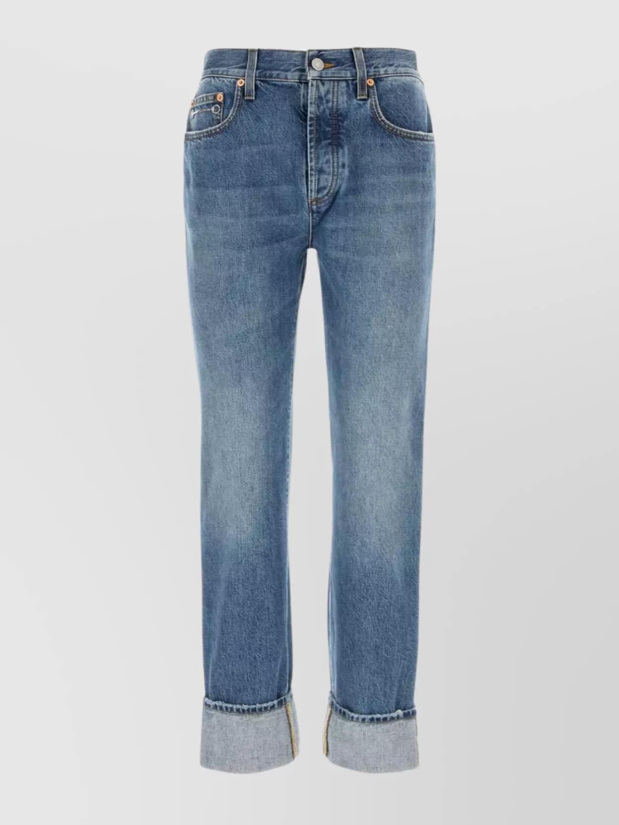 Denim Pant With Slim Horsebit In Blue Product Image