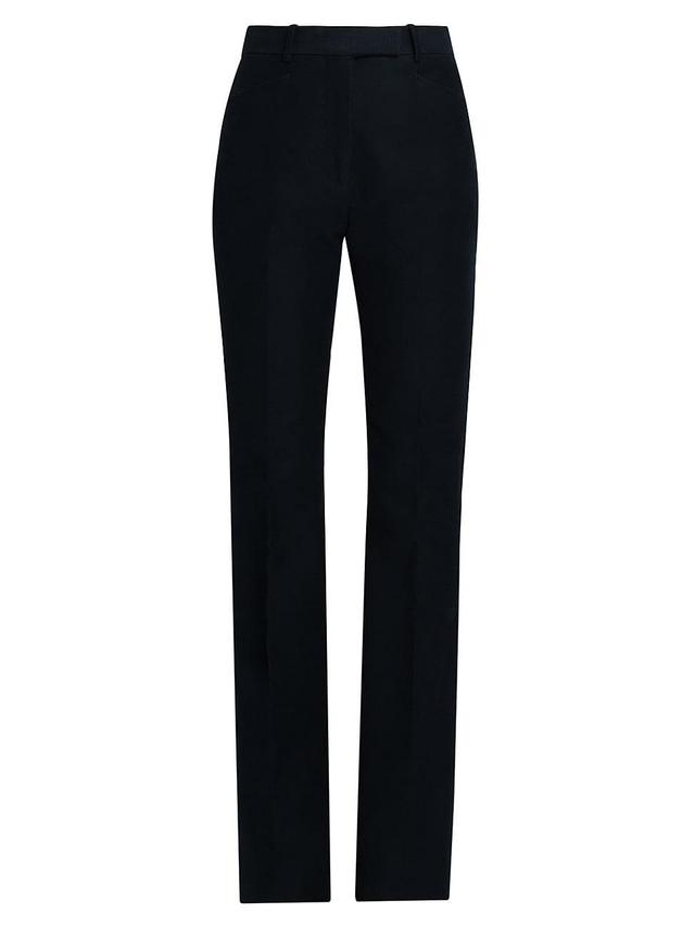 Womens Cotton Tailored Mid-Rise Pants Product Image