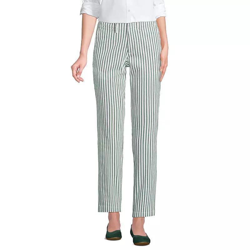 Lands End Womens Mid Rise Classic Straight Leg Chino Ankle Pants Product Image