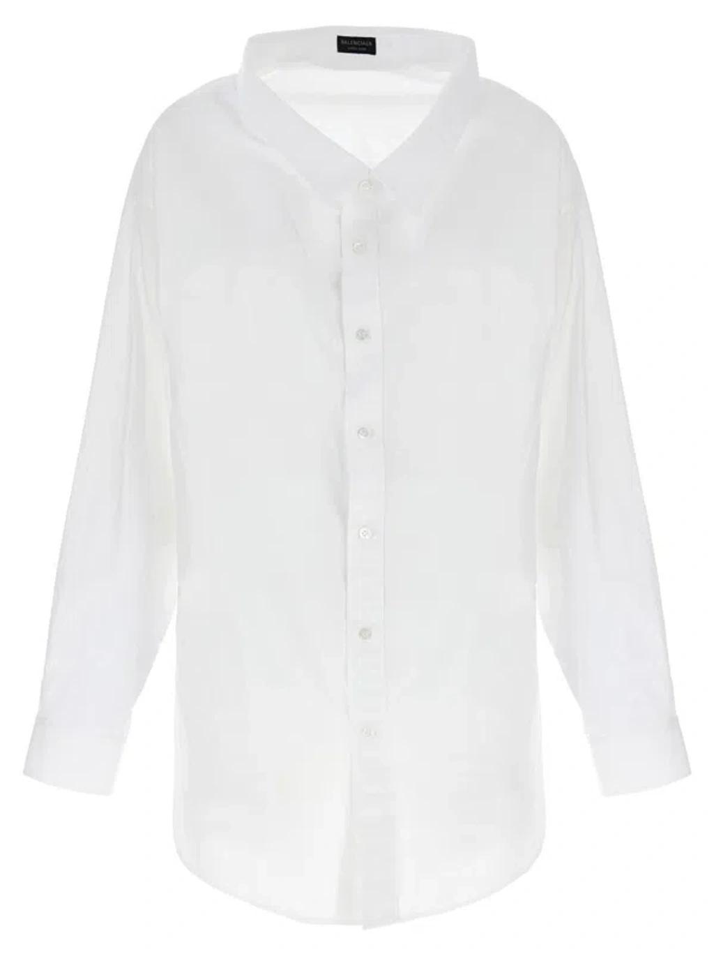 BALENCIAGA Off-shoulder Shirt In White Product Image