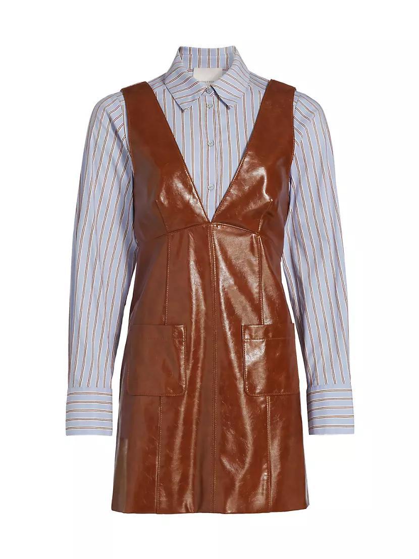 Tade Layered Faux Leather Minidress Product Image