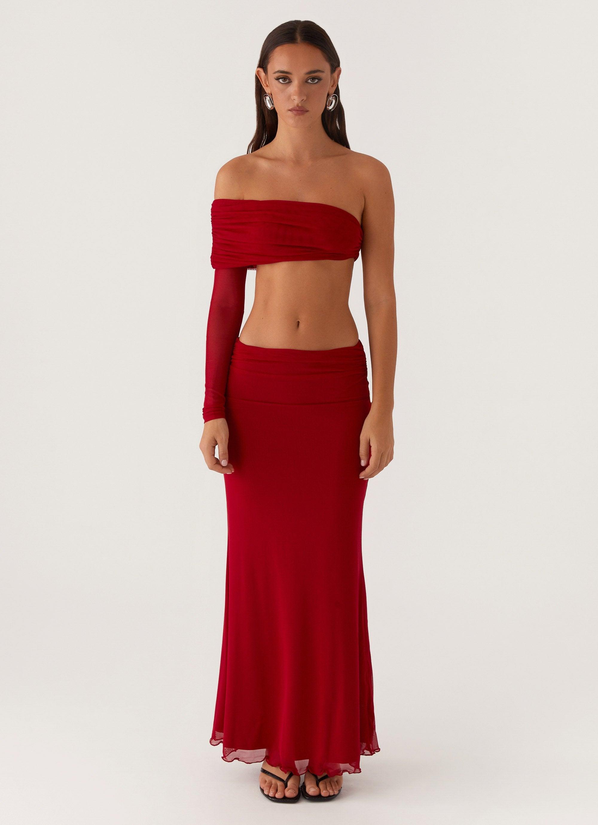 Luella One Shoulder Top - Red Product Image