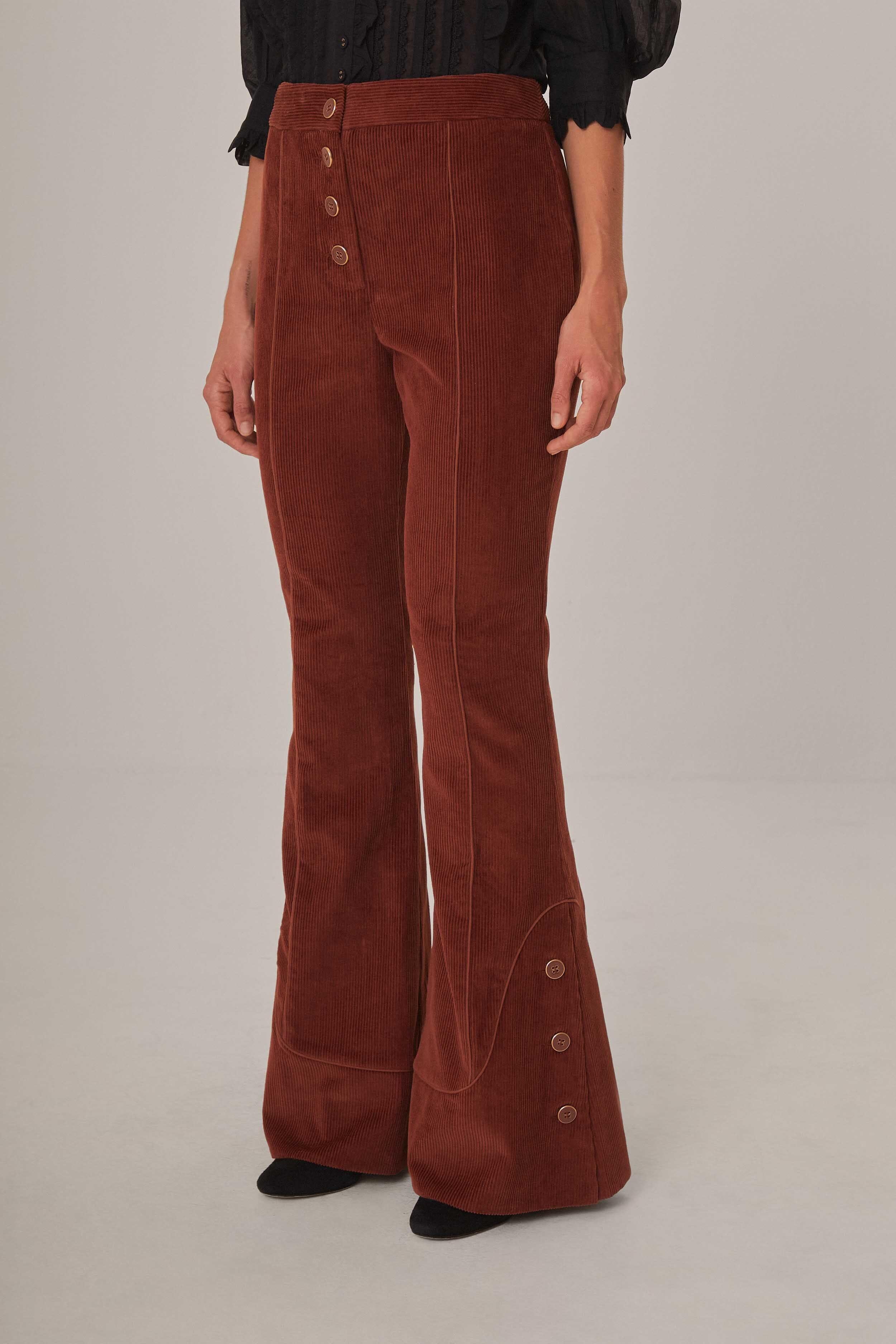 Brown Flare Pants Product Image