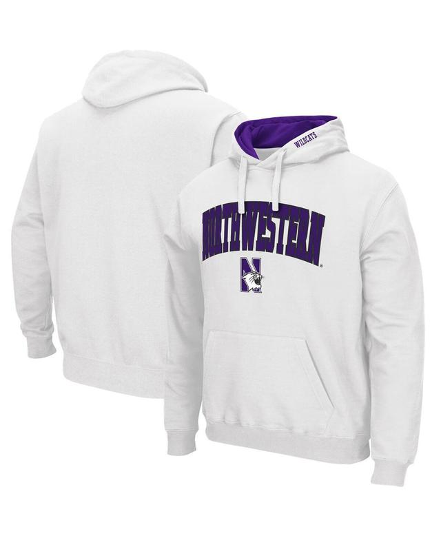 Mens Colosseum White Northwestern Wildcats Arch and Logo 3.0 Pullover Hoodie Product Image