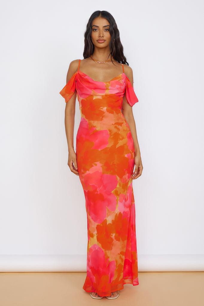 RUNAWAY THE LABEL Oralie Maxi Dress Orange Product Image