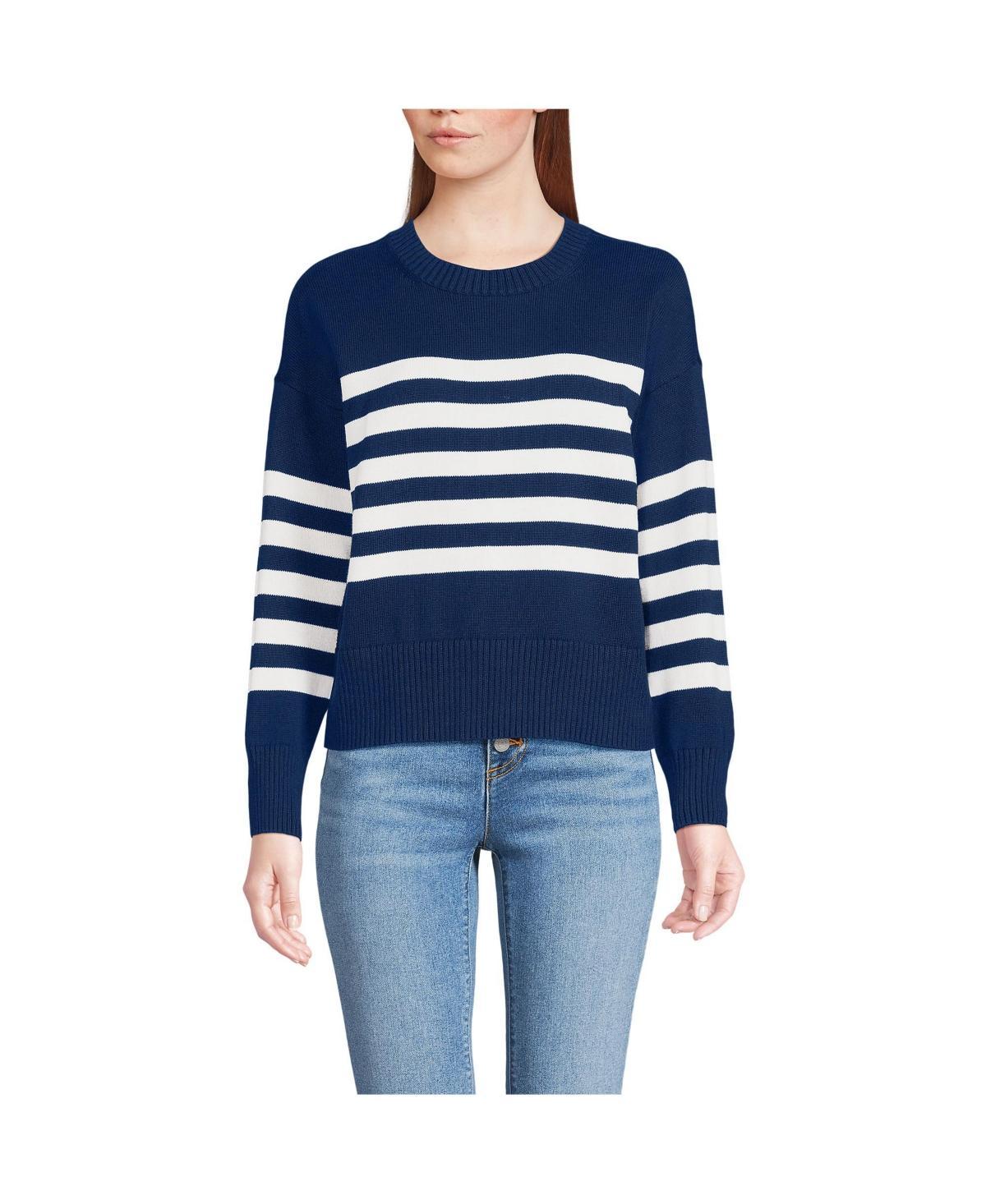 Womens Lands End Drifter Cotton Easy Fit Crewneck Sweater Product Image