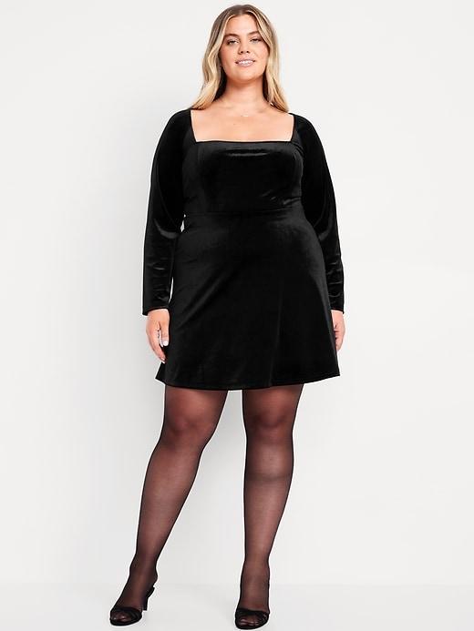 Fit &amp; Flare Velvet Mini Dress Product Image