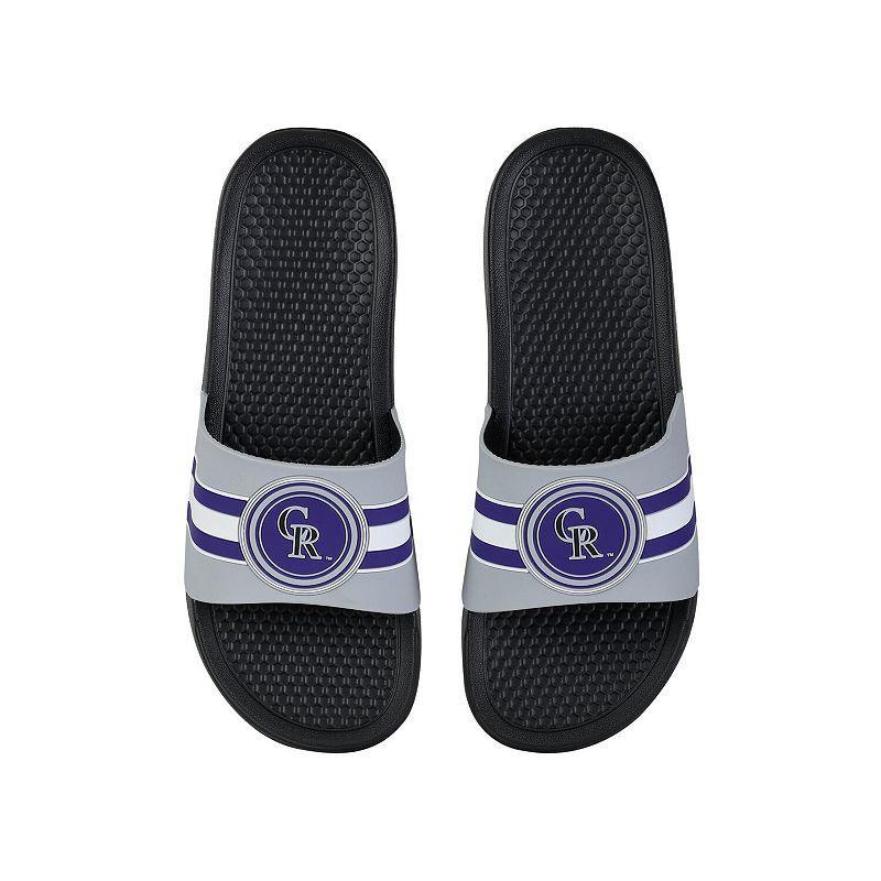 FOCO Colorado Rockies Stripe Raised Slide Sandals, Mens Product Image