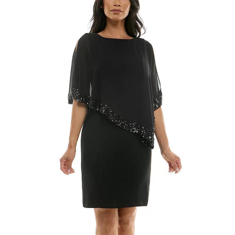 Womens Nina Leonard Popover Chiffon Shift Dress Product Image