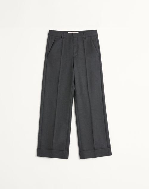 WOOL GABARDINE PANTS WITH TURN-UPS Product Image