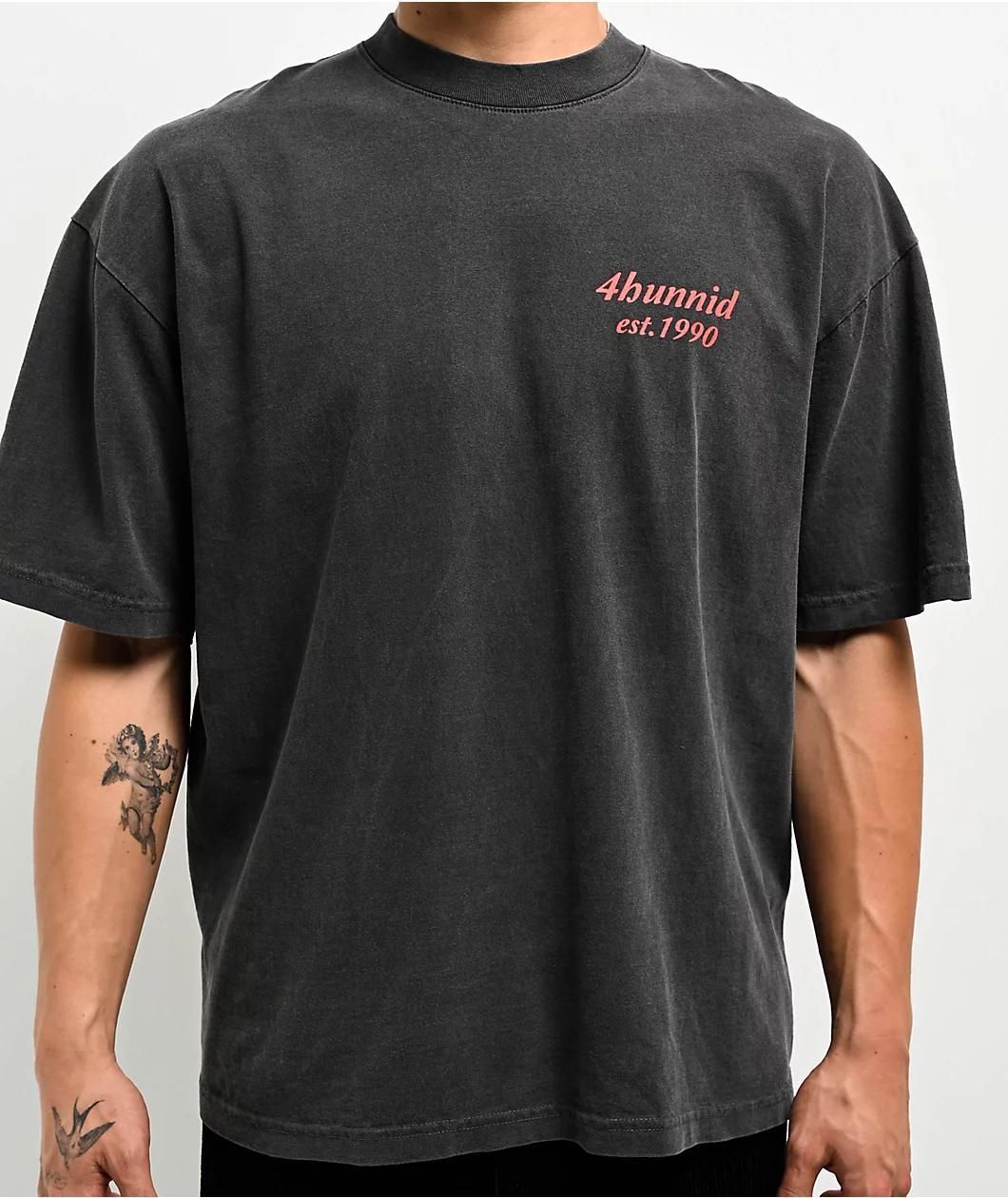 4Hunnid EST 1990 Black Wash T-Shirt Product Image