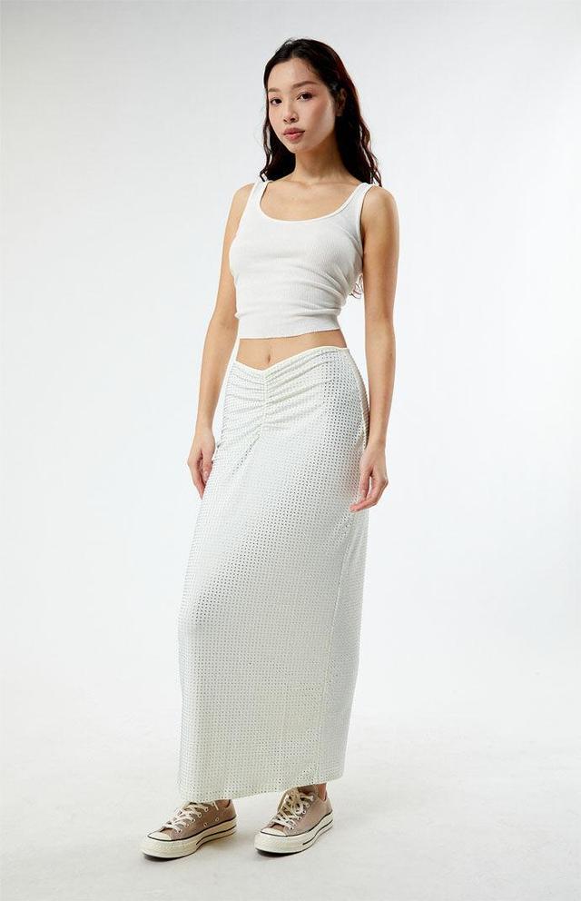 WEWOREWHAT Women's Crystal Midi Skirt Product Image