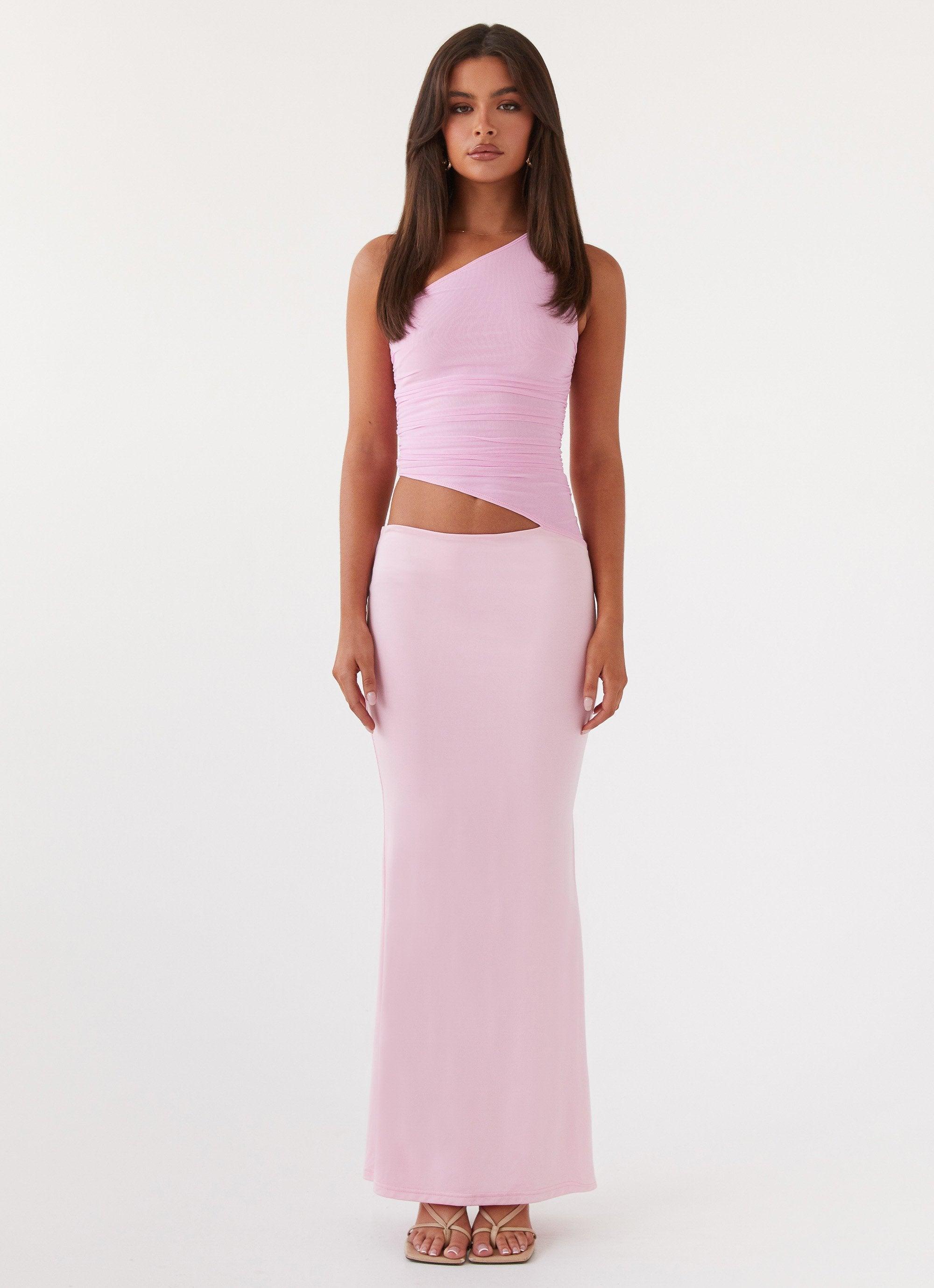 Seranella One Shoulder Maxi Dress - Pink Product Image