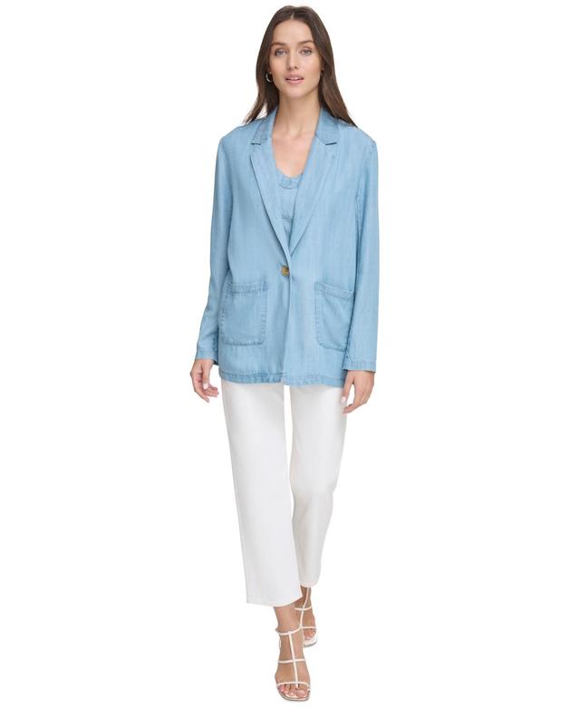 Dkny Womens One-Button Long-Sleeve Jacket Product Image