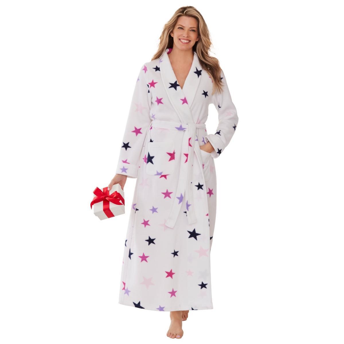 Dreams & Co. Womens Plush Wrap Robe Product Image