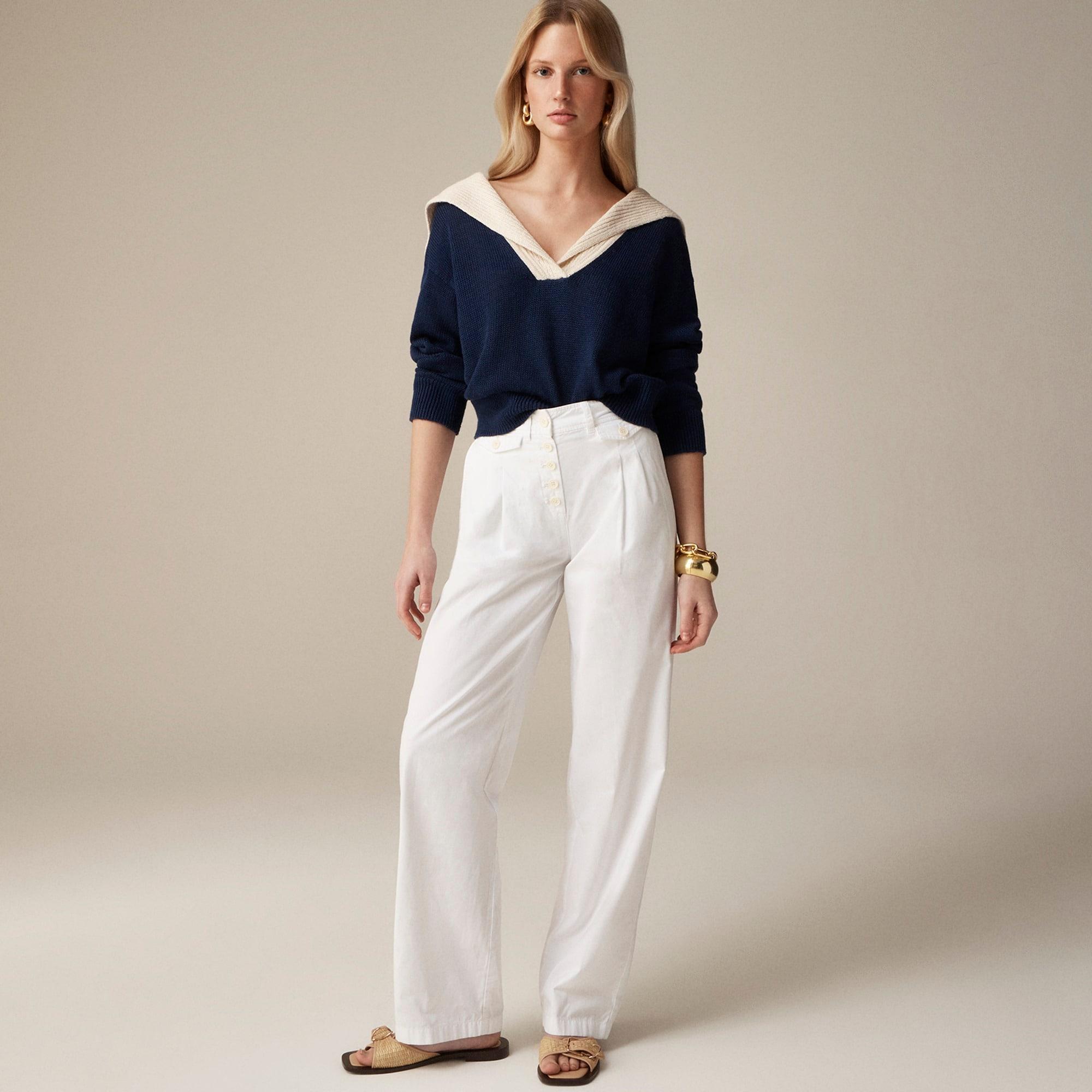 Pleated button-front pant in chino Product Image