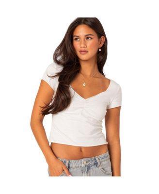 Edikted Womens Ava V Neck Ruched Top product image