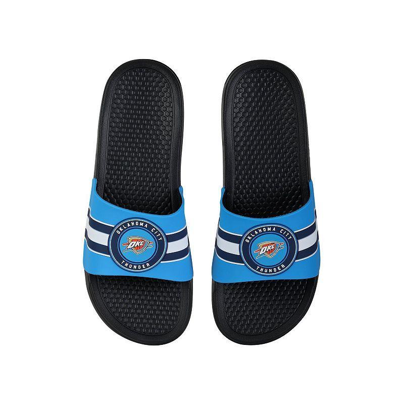 FOCO Oklahoma City Thunder Stripe Raised Slide Sandals, Mens Product Image