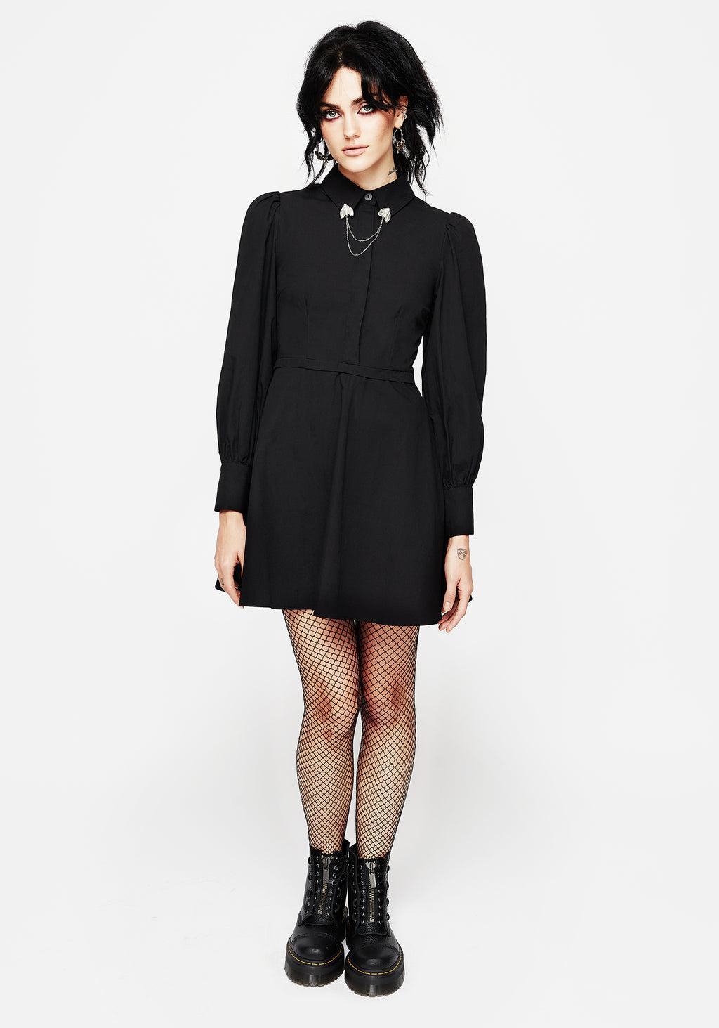 Styx Moth Collar Chain Mini Shirt Dress Product Image