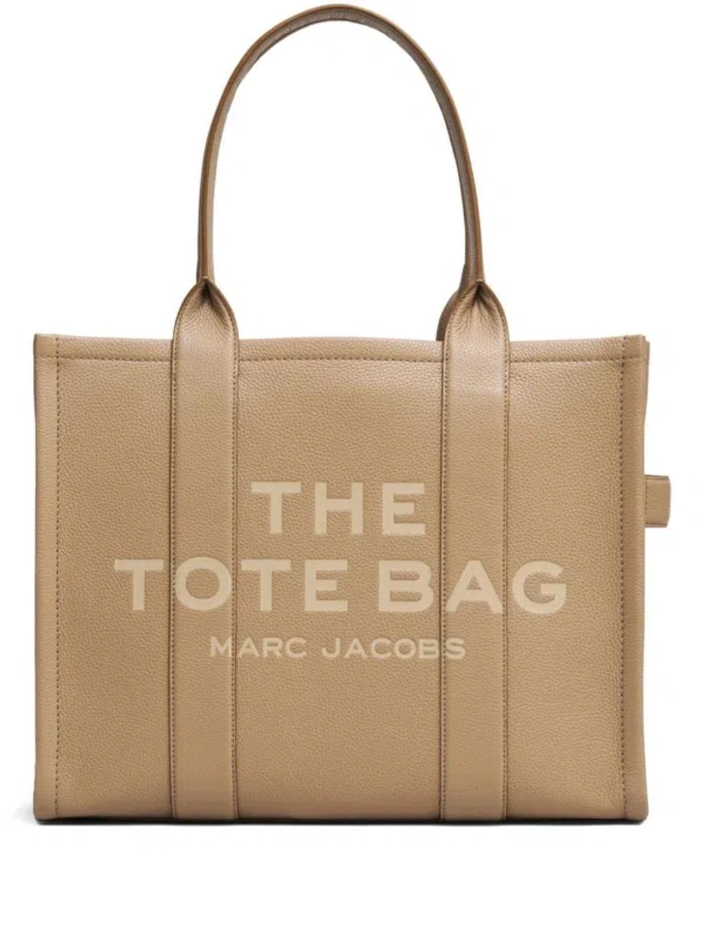 MARC JACOBS The Leather Large Tote Bag In Brown Product Image