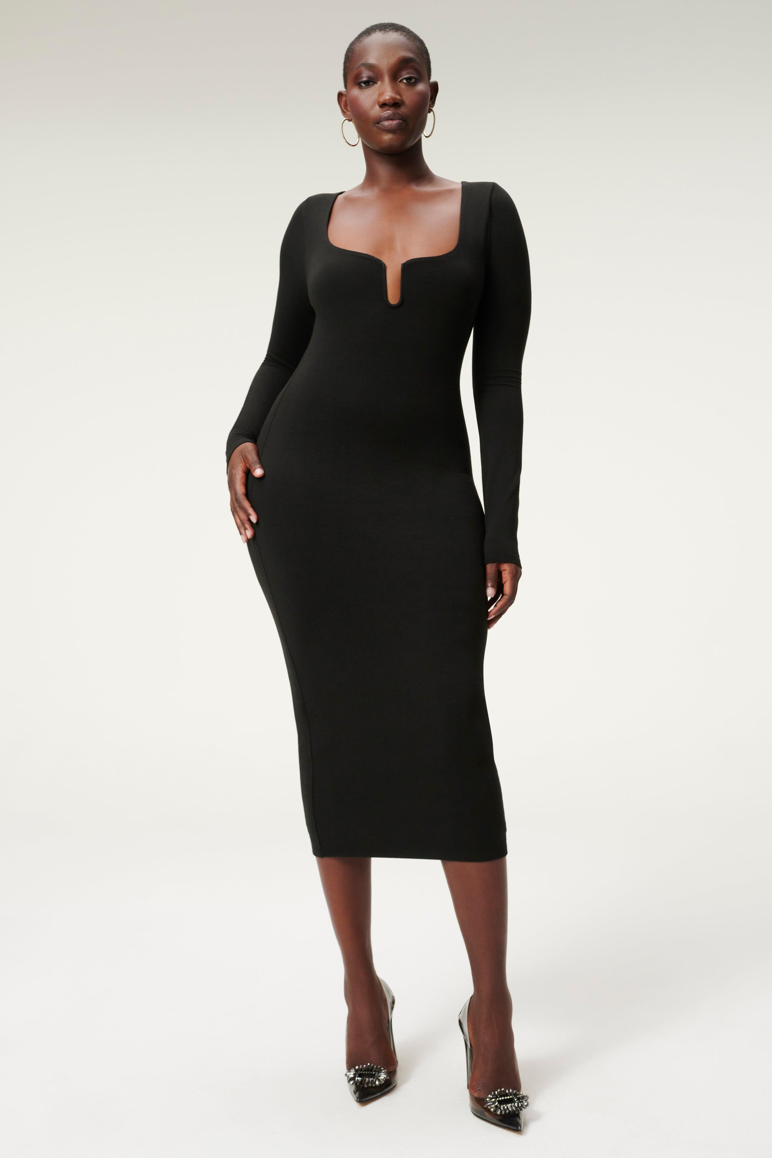 U RING MIDI DRESS | BLACK001 product image