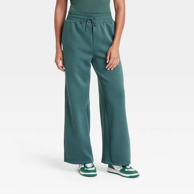 Womens Airy Sleek High-Rise Wide Leg Sweatpants - All In Motion Dark Green M Product Image