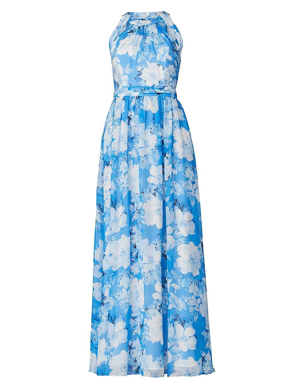 Womens Athens Floral Silk-Blend Maxi Dress Product Image