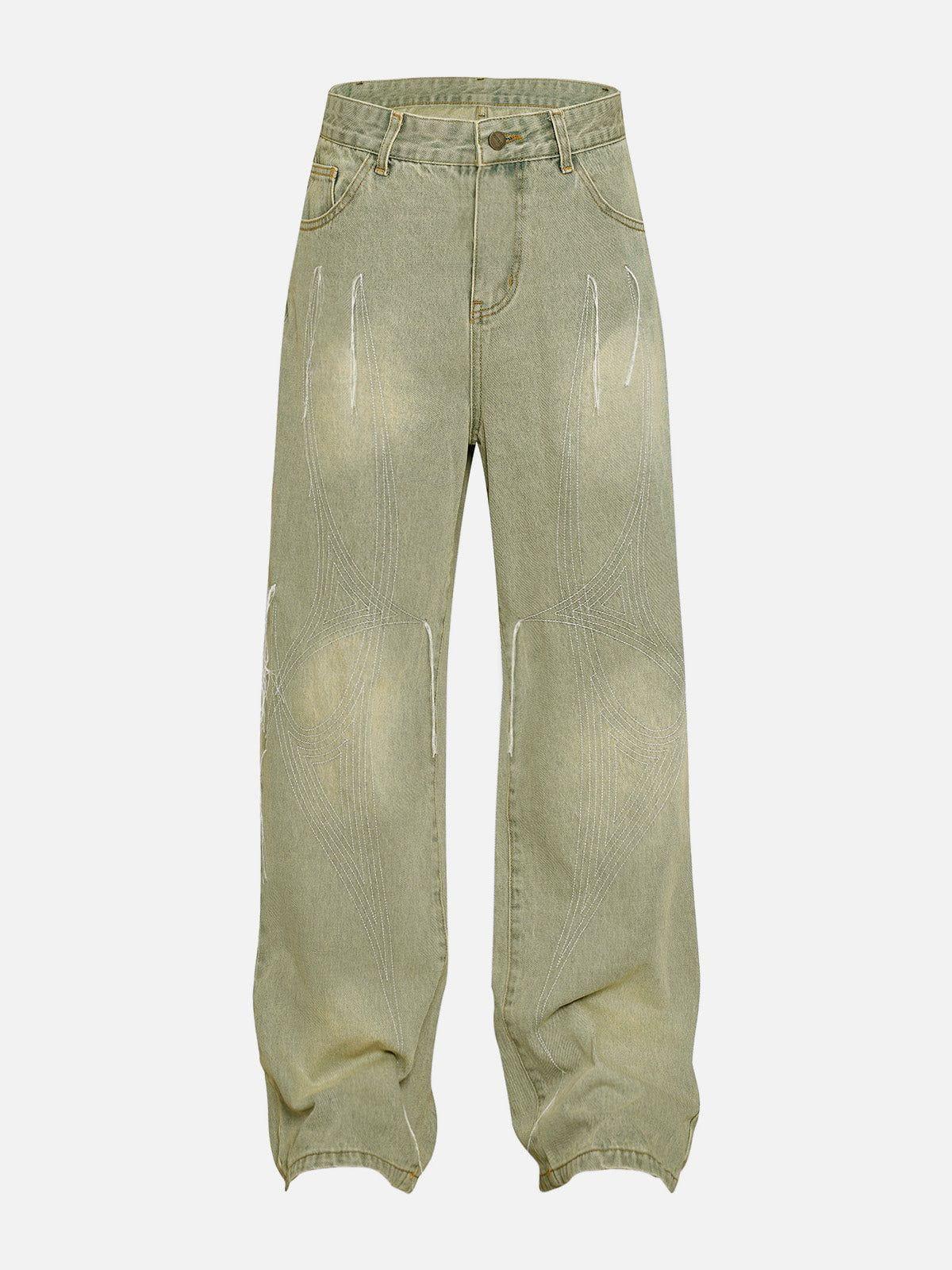 Aelfric Eden Tassel Embroidery Washed Jeans Product Image