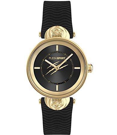 Philipp Plein Womens Supernova Analog Gold Metal Black Silicone Strap Watch Product Image