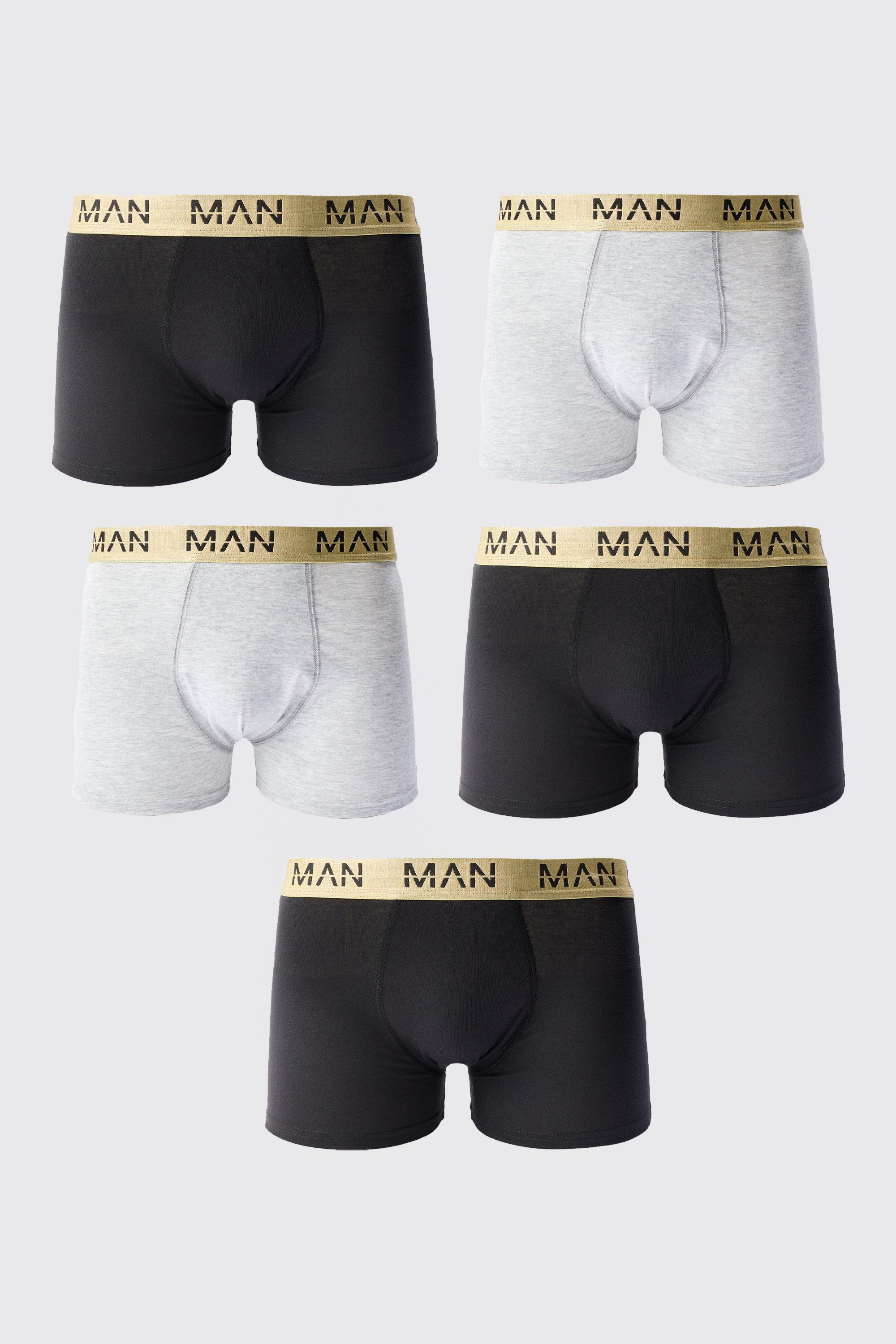 5 Pack Man Dash Gold Waistband Boxers | boohooMAN USA Product Image