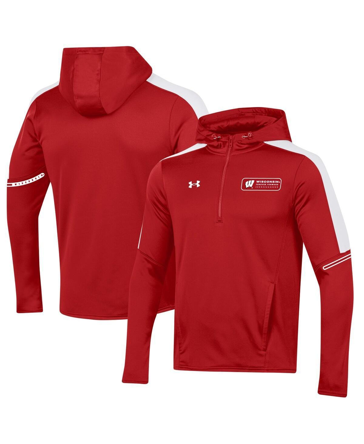 Mens Under Armour Wisconsin Badgers 2023 Sideline Quarter-Zip Hoodie Product Image