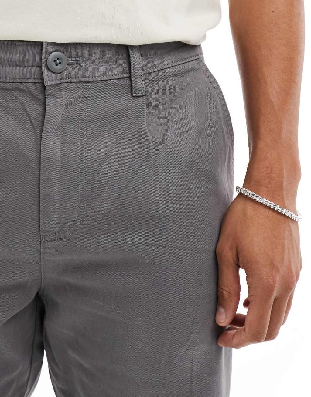 ASOS DESIGN straight leg chinos in gray Product Image