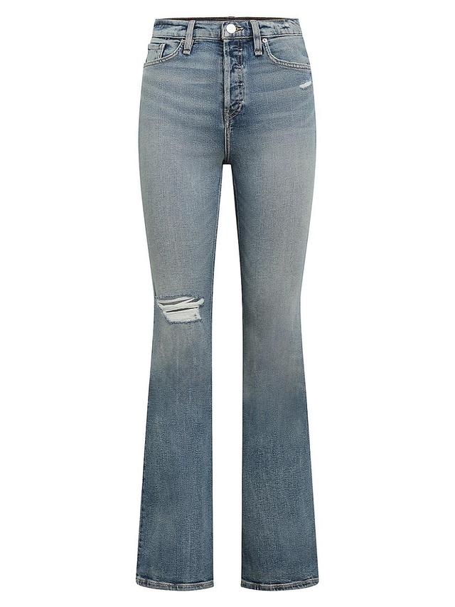 Womens Faye Distressed Boot-Cut Jeans Product Image