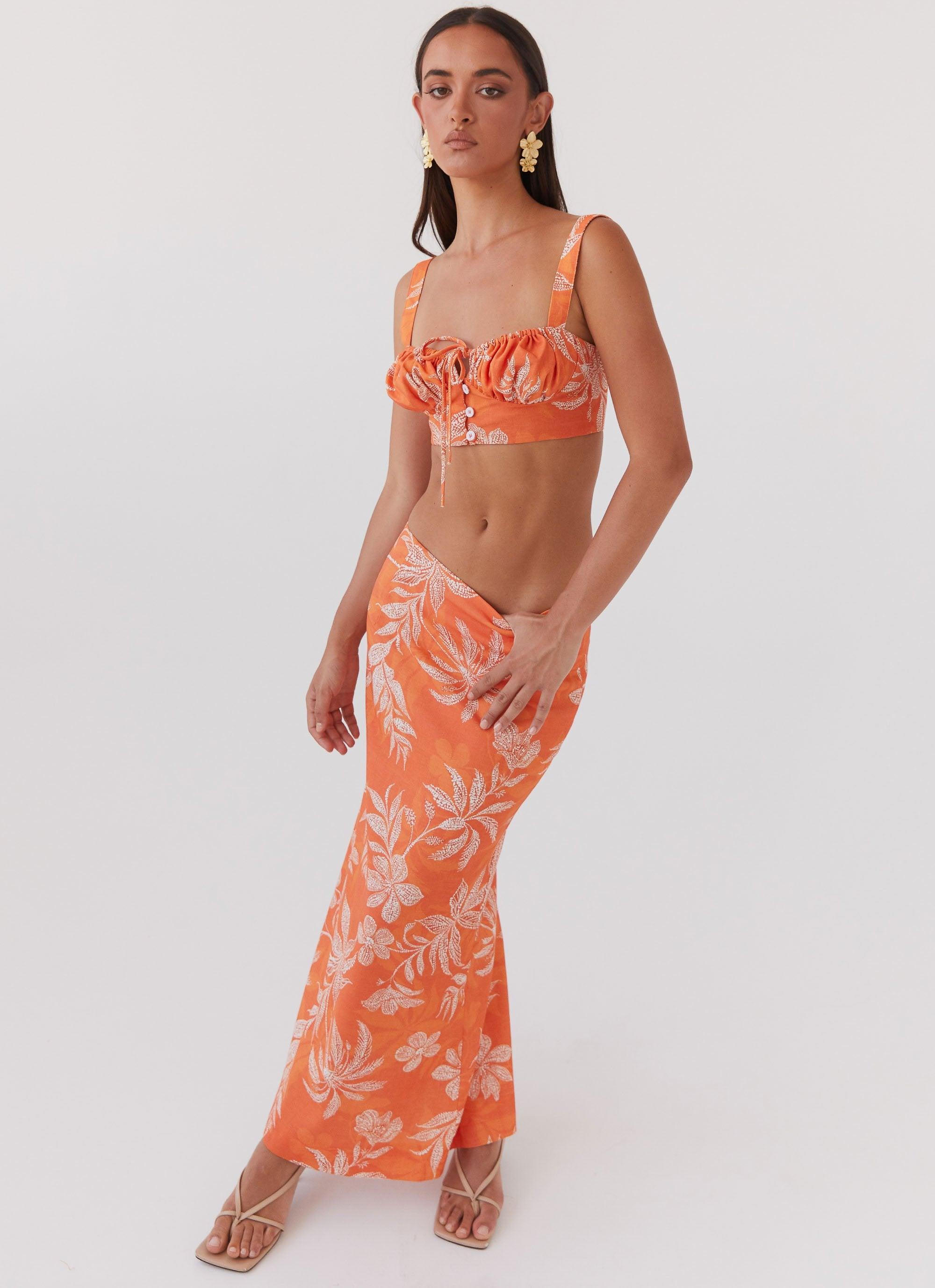 Love From Cabo Linen Top - Tropic Sunset Product Image