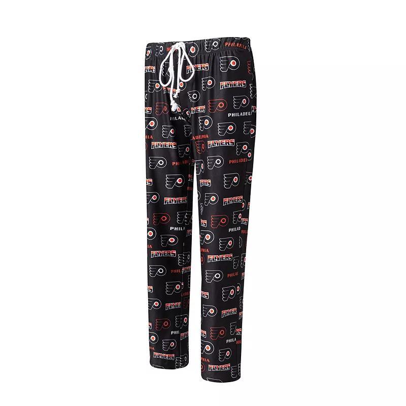 Womens Concepts Sport Black Philadelphia Flyers Breakthrough Allover Logo Sleep Pants Product Image