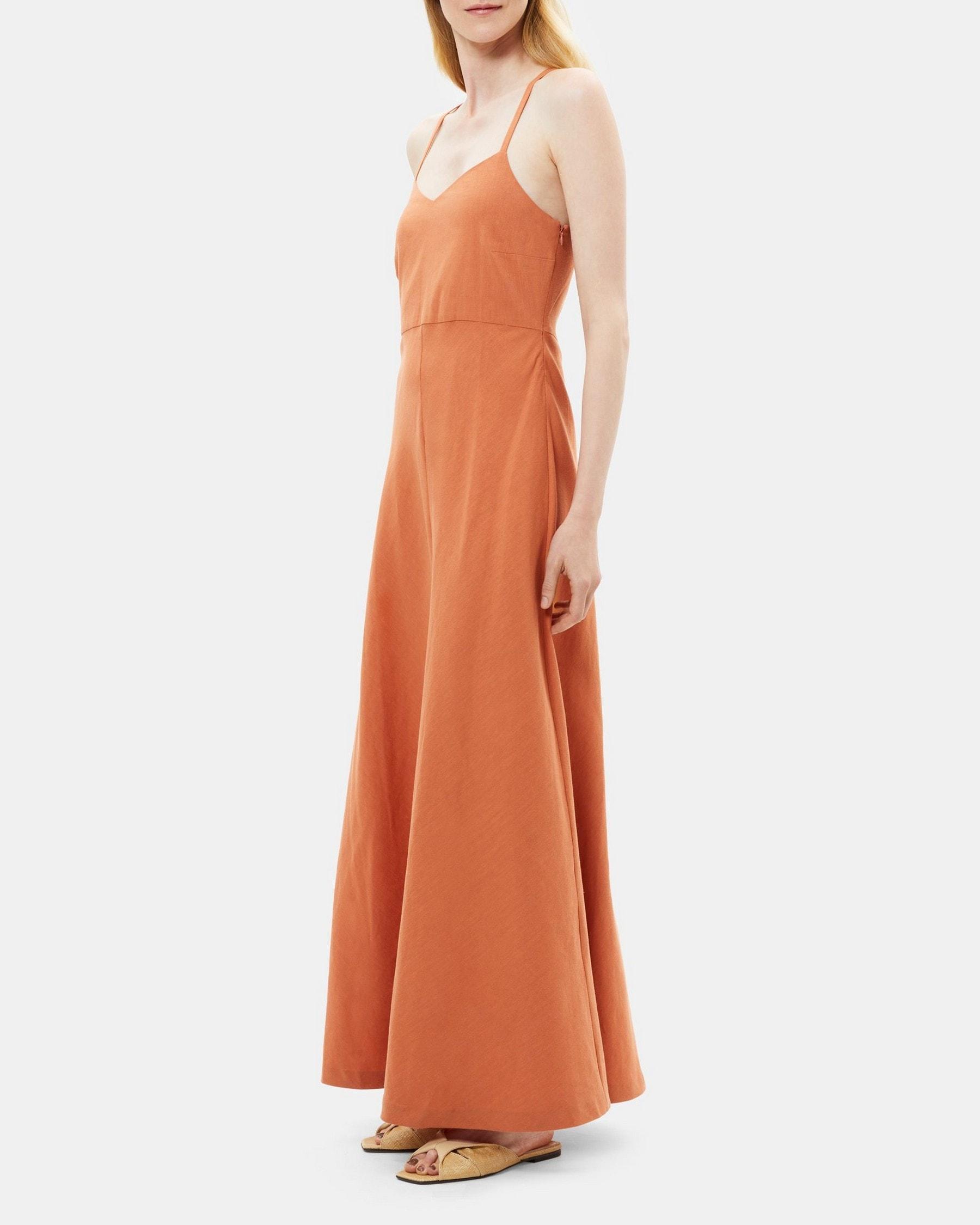 Cross-Back Dress in Linen Product Image