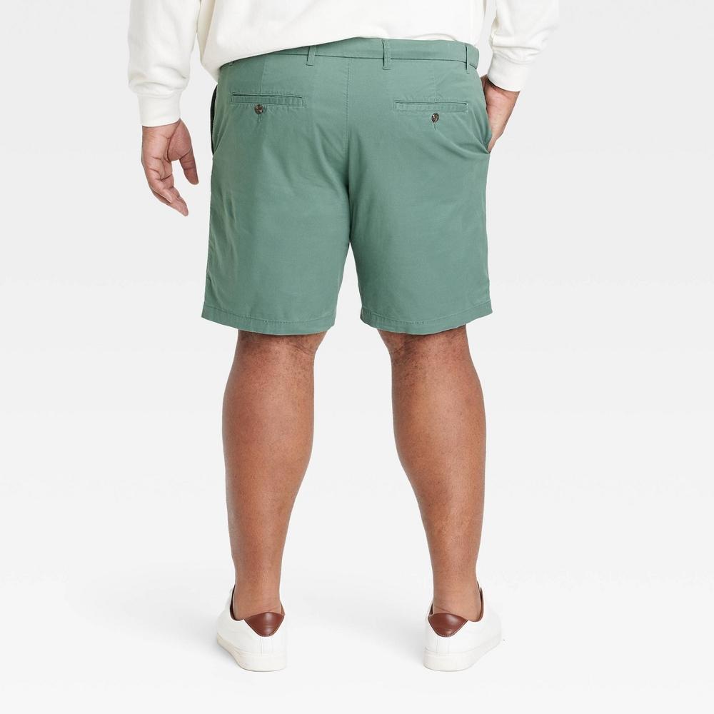 Mens Big & Tall Every Wear 9 Slim Fit Flat Front Chino Shorts - Goodfellow & Co Teal 44 Product Image