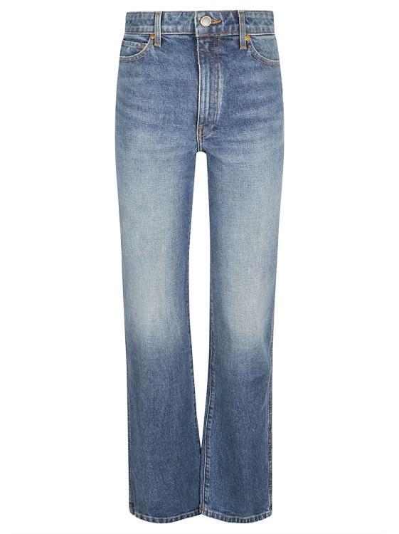 KHAITE Blue Cotton Jeans In Grey Product Image