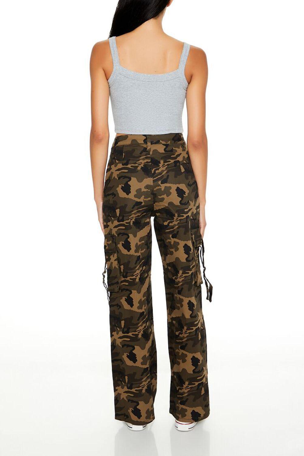 Camo Wide-Leg Cargo Utility Pants | Forever 21 Product Image