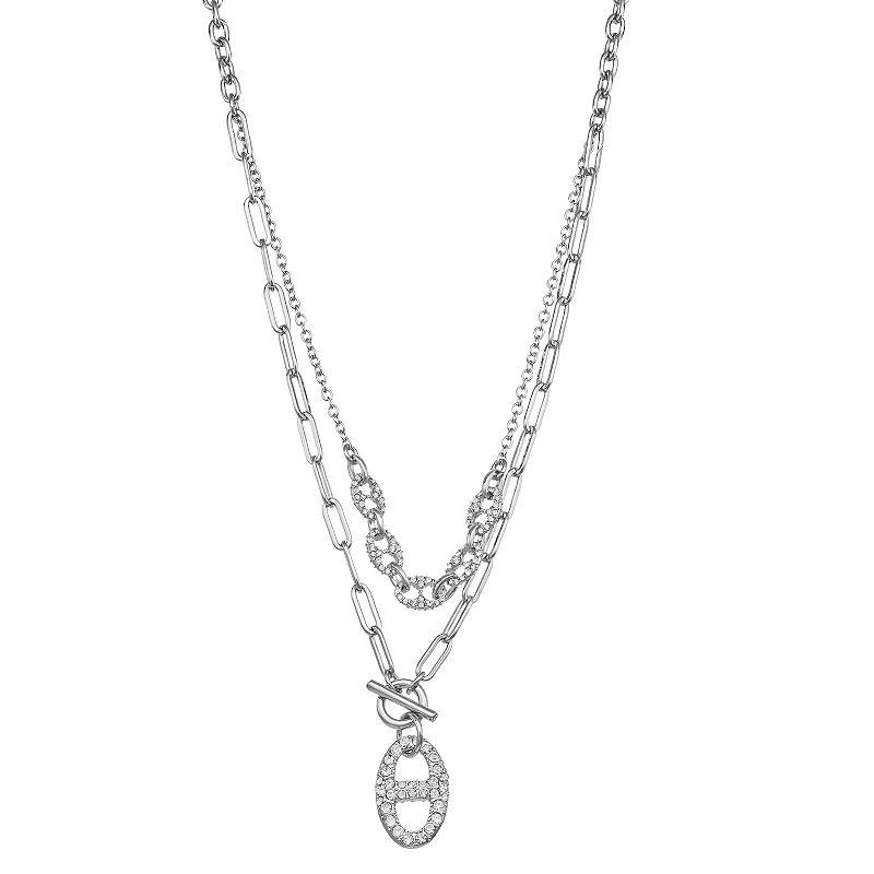 Simply Vera Vera Wang Double Strand Necklace, Womens, Clear Product Image