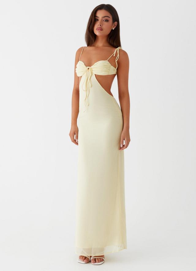 Tyra Ruched Maxi Dress - Yellow Product Image