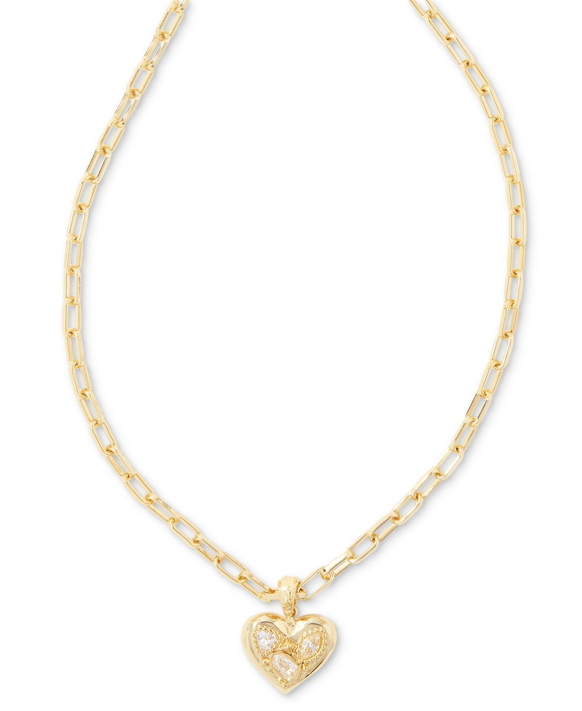 Kendra Scott Penny Heart Short Pendant Necklace in 14K Gold Plated, 16 Product Image