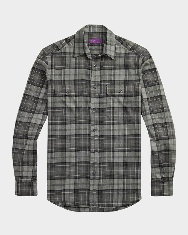 Mens Plaid Twill Shirt Product Image